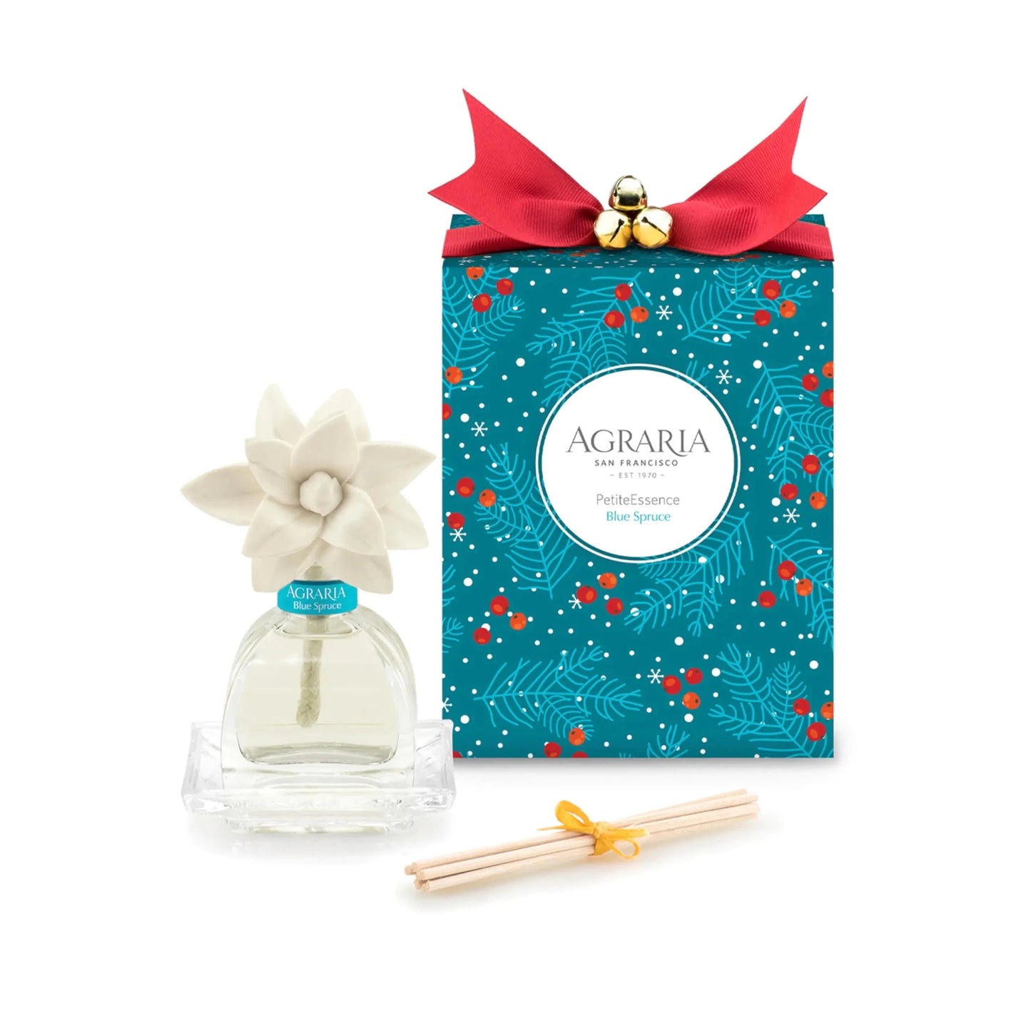 Agraria PetiteEssence Flower and Reed Diffuser Set 1.7 oz Handcrafted Sola Flower Botanical Scent Diffuser for Home Scented Oil Diffuser Gift Set - Fallon Gifts