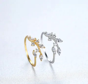 Fresh Flower Adjustable Zircon Ring - Fallon Gifts