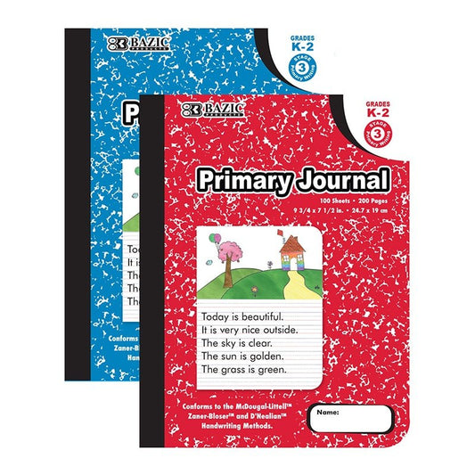 100 Ct. Primary Journal Marble Composition Book - 1 Random Color - Fallon Gifts