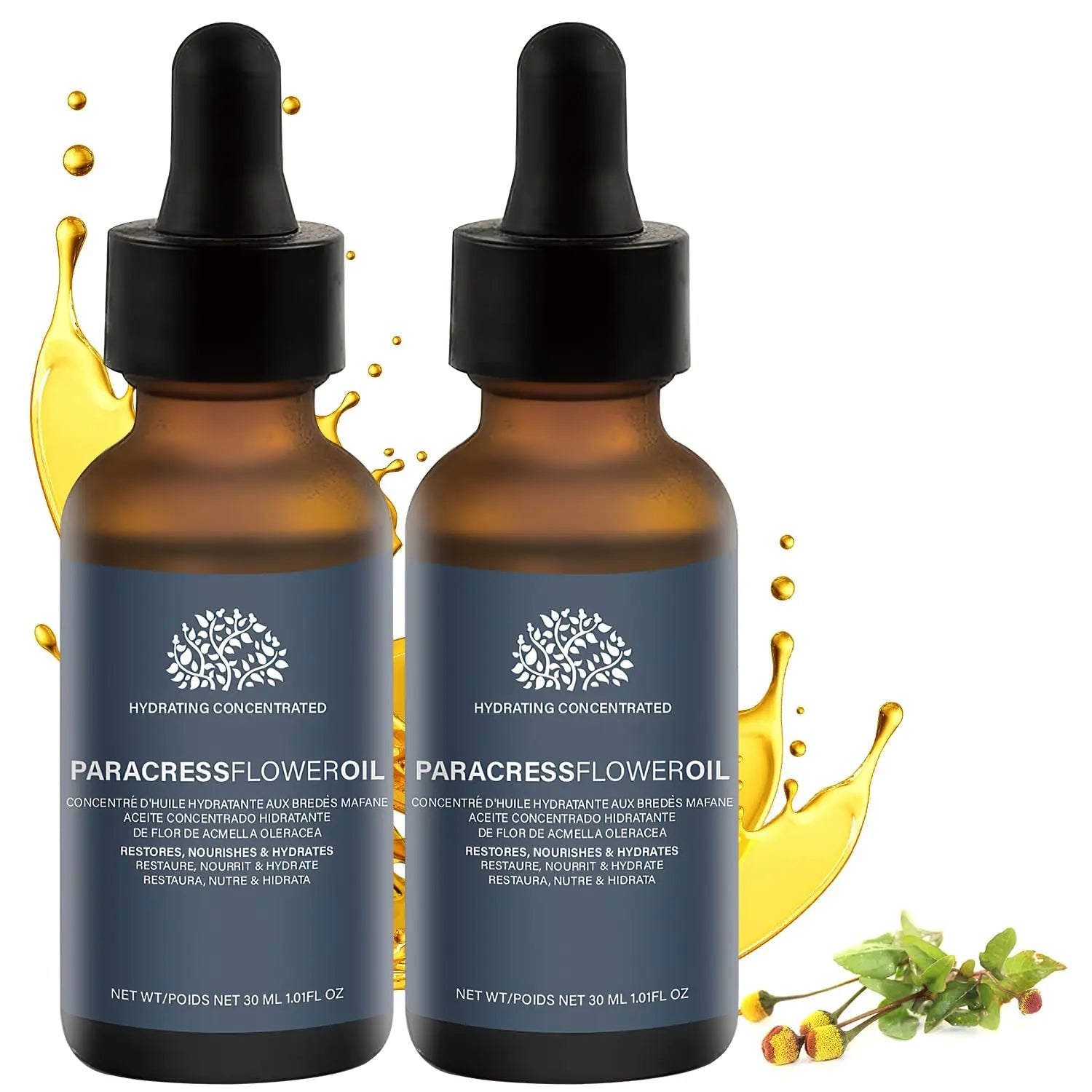 2 Pcs Paracress Facial Oil Paracress Oil for Face Paracress Serum Paracress Facial Serum Organic Smooth Fine Lines and Wrinkles Natural Face Oil for All Skin Types 30ML/1oz - Fallon Gifts