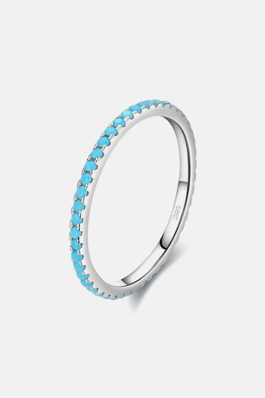 925 Sterling Silver Artificial Turquoise Ring - Fallon Gifts