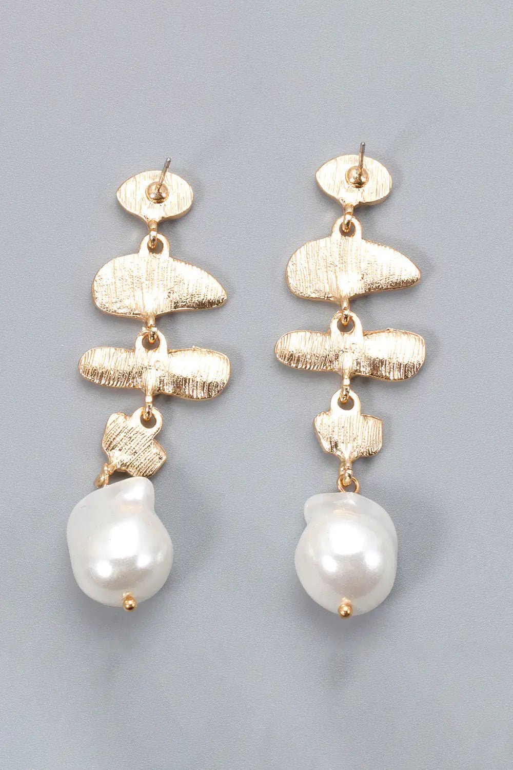 Abnormal Shape Zinc Alloy Synthetic Pearl Dangle Earrings - Fallon Gifts
