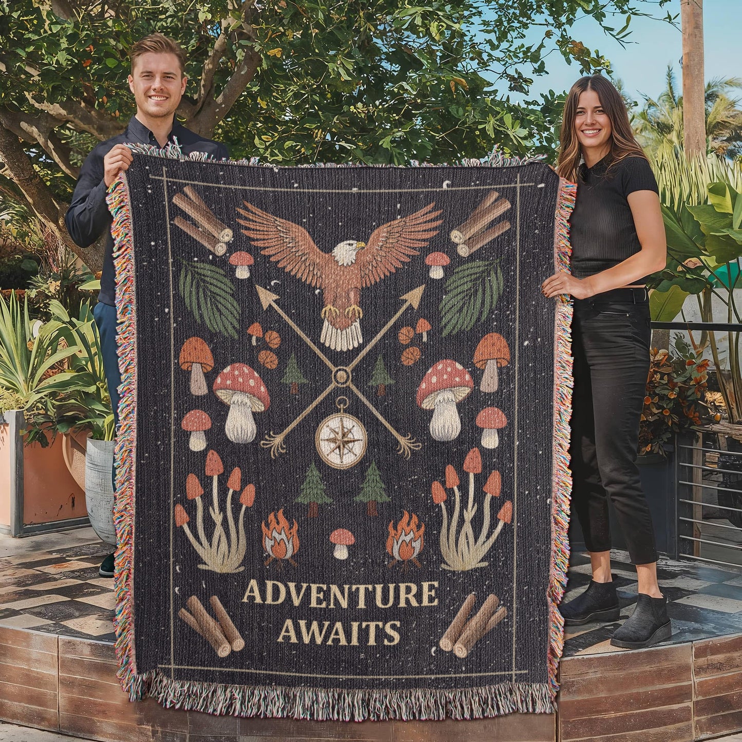 Adventure Awaits - Woven Blanket - Fallon Gifts