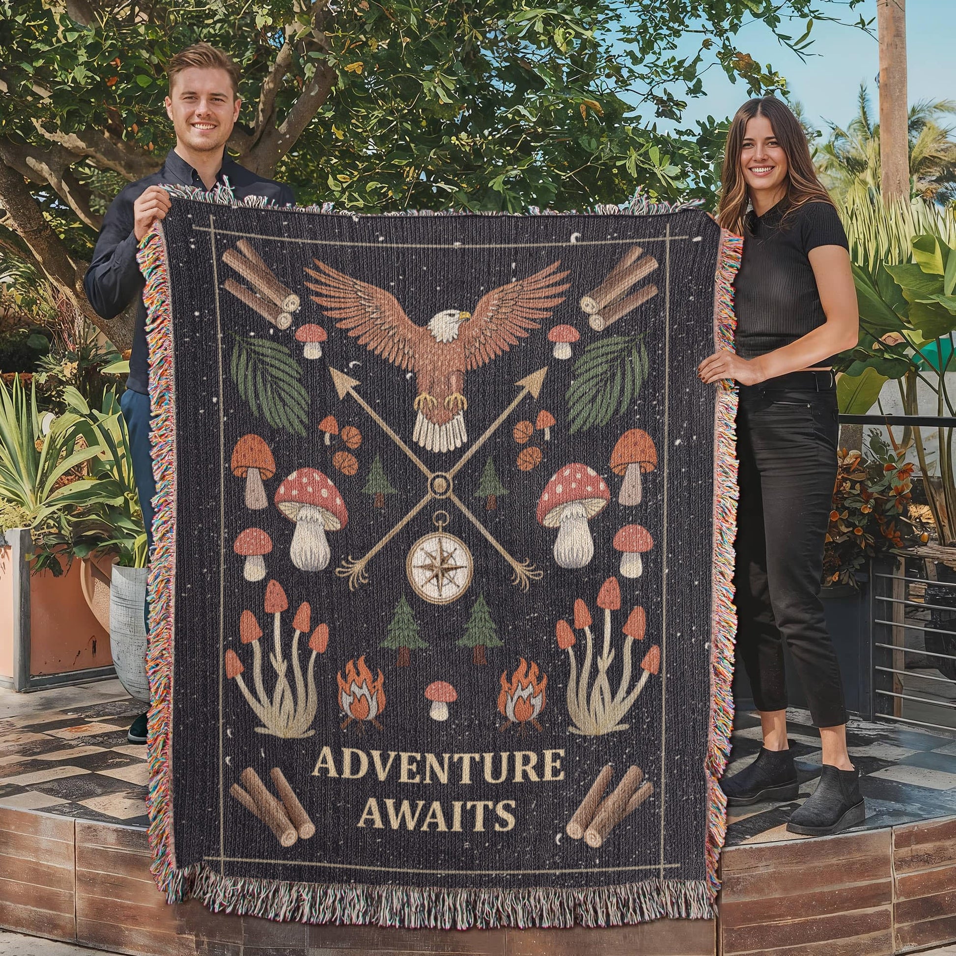 Adventure Awaits - Woven Blanket - Fallon Gifts