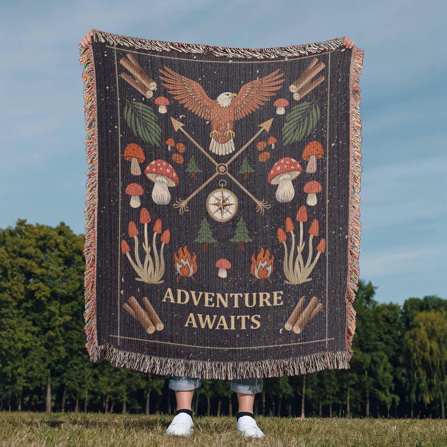 Adventure Awaits - Woven Blanket - Fallon Gifts
