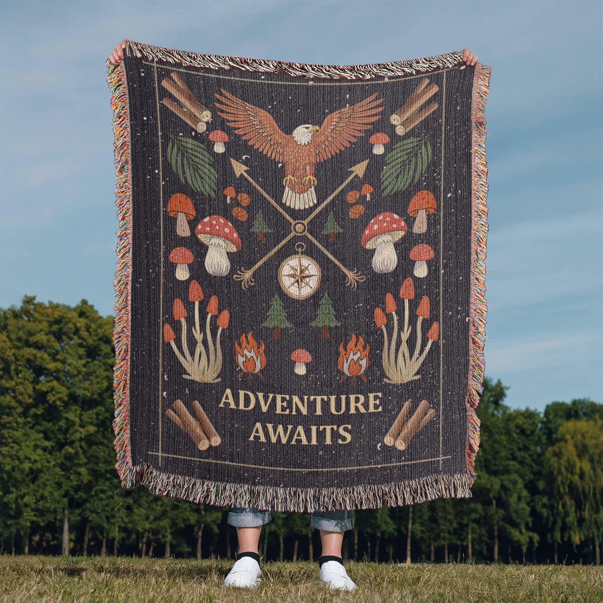 Adventure Awaits - Woven Blanket - Fallon Gifts