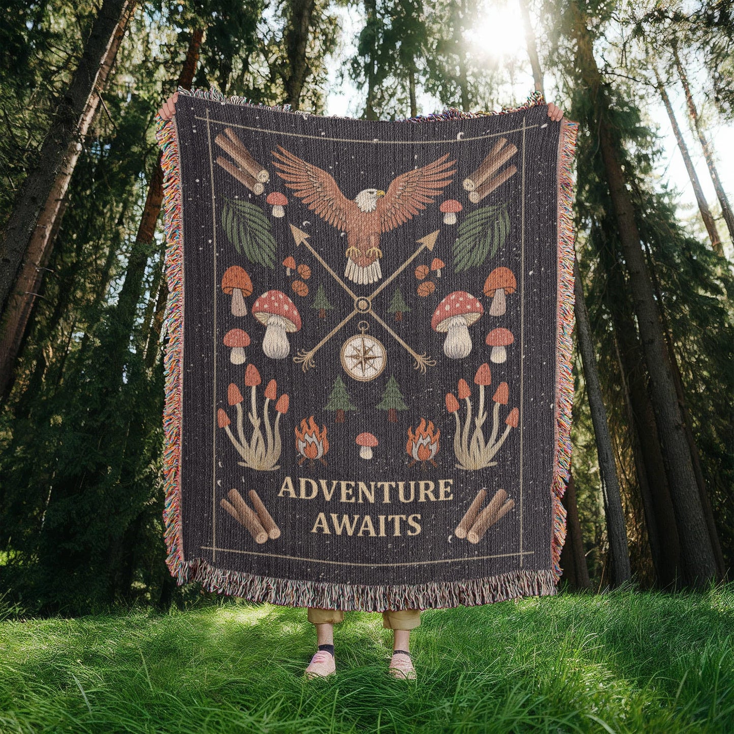 Adventure Awaits - Woven Blanket - Fallon Gifts