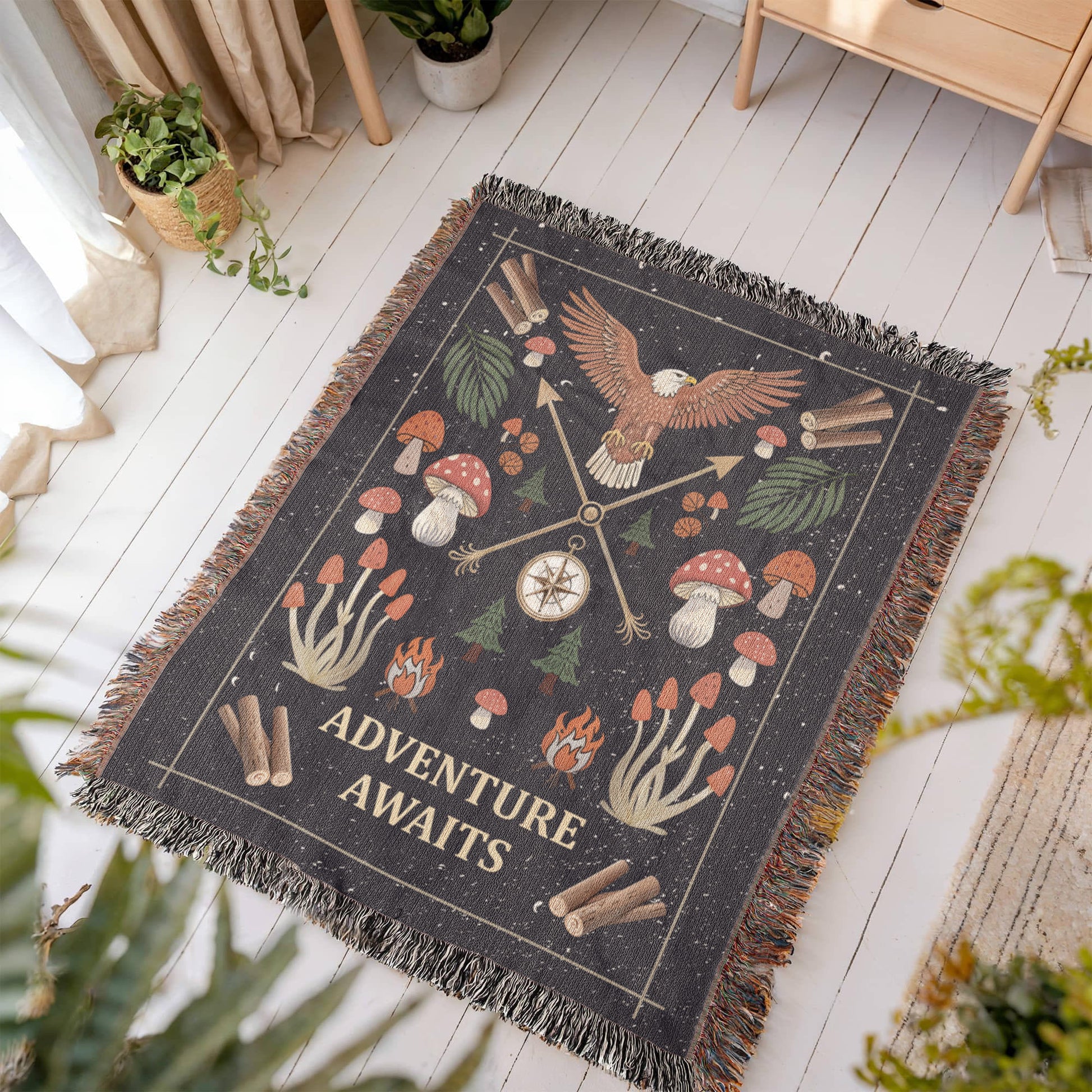 Adventure Awaits - Woven Blanket - Fallon Gifts