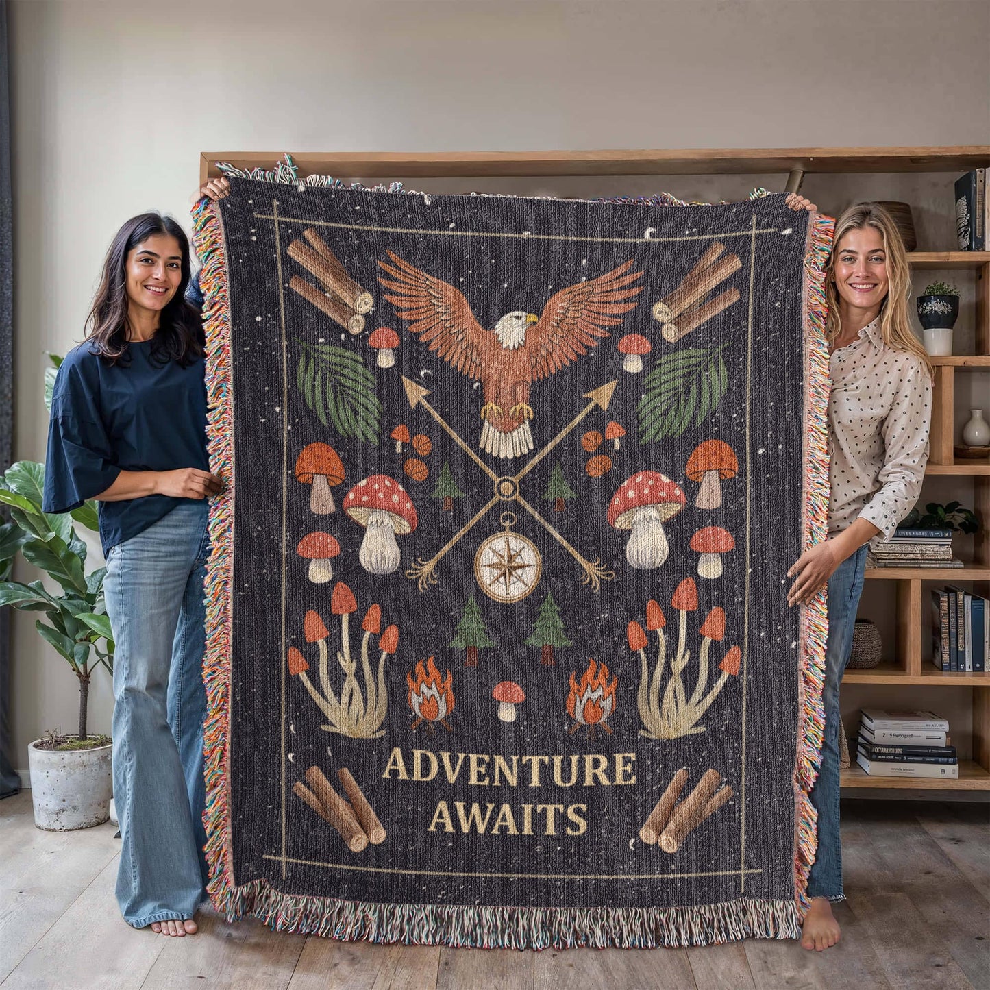 Adventure Awaits - Woven Blanket - Fallon Gifts