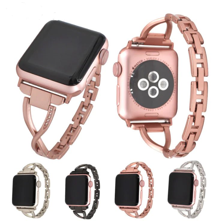 Apple Watch Band X - Type Stainless Steel with Diamonds - Fallon Gifts