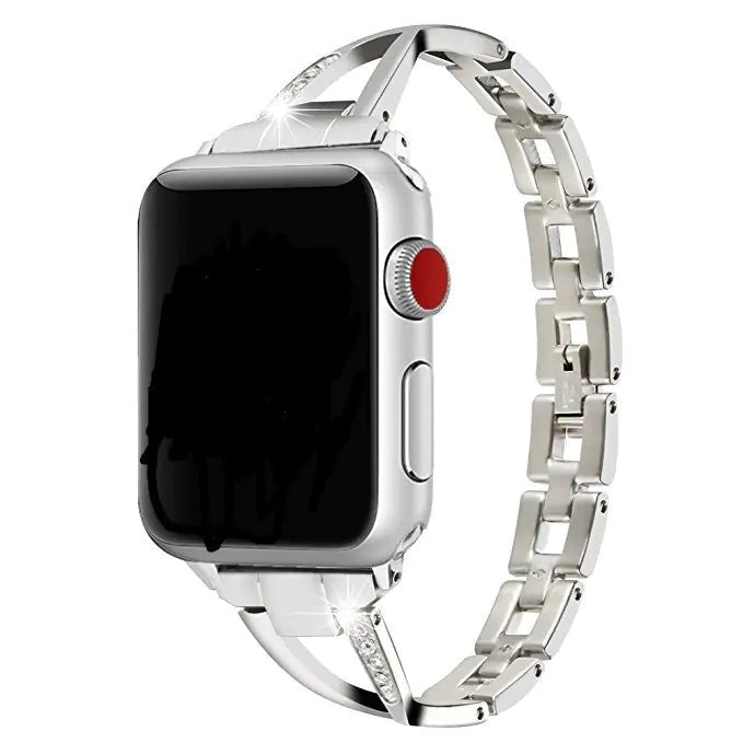 Apple Watch Band X - Type Stainless Steel with Diamonds - Fallon Gifts