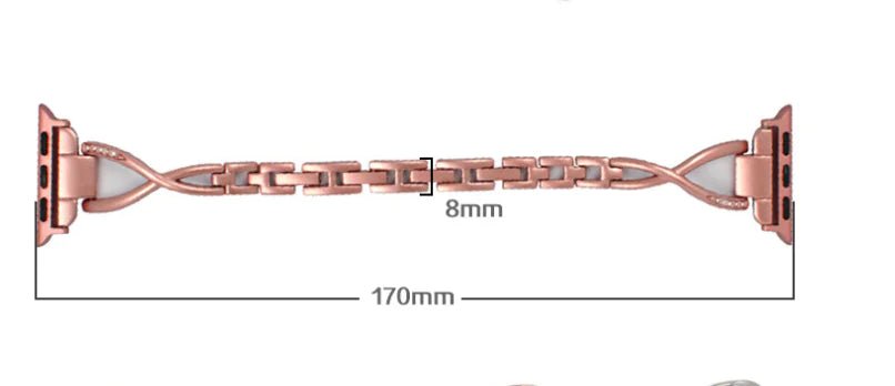 Apple Watch Band X - Type Stainless Steel with Diamonds - Fallon Gifts