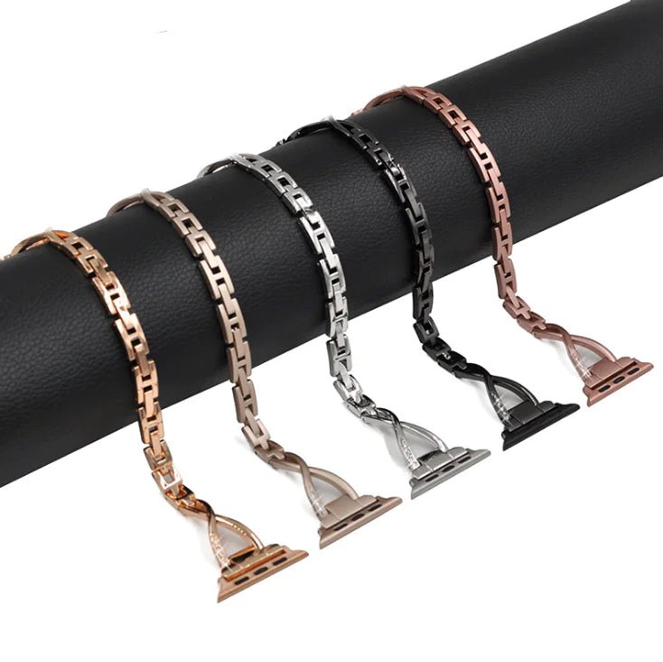 Apple Watch Band X - Type Stainless Steel with Diamonds - Fallon Gifts