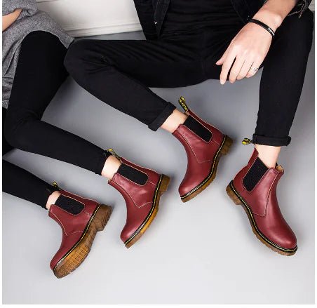 Autumn Style Thick - Heeled Cowhide Martin Boots for Women - Fallon Gifts