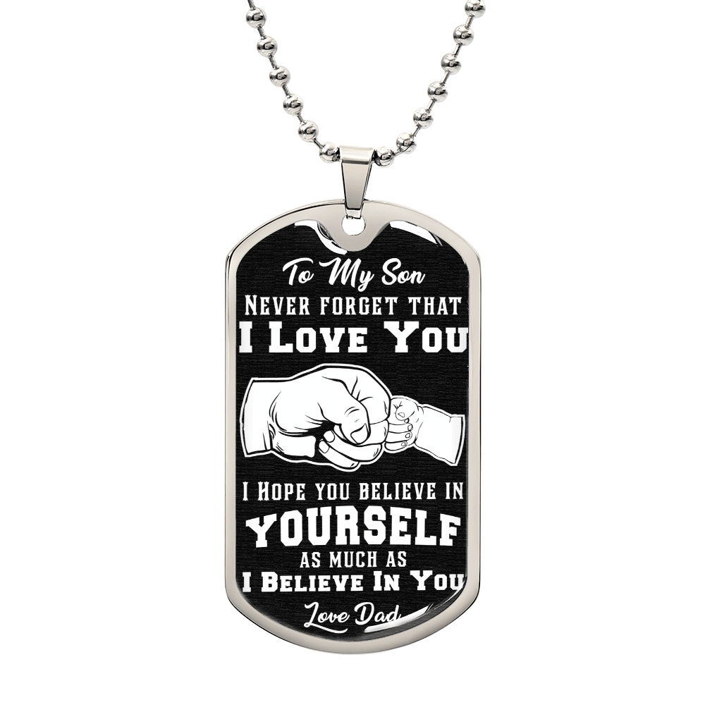 Believe In Yourself - Dog Tag Necklace - Fallon Gifts