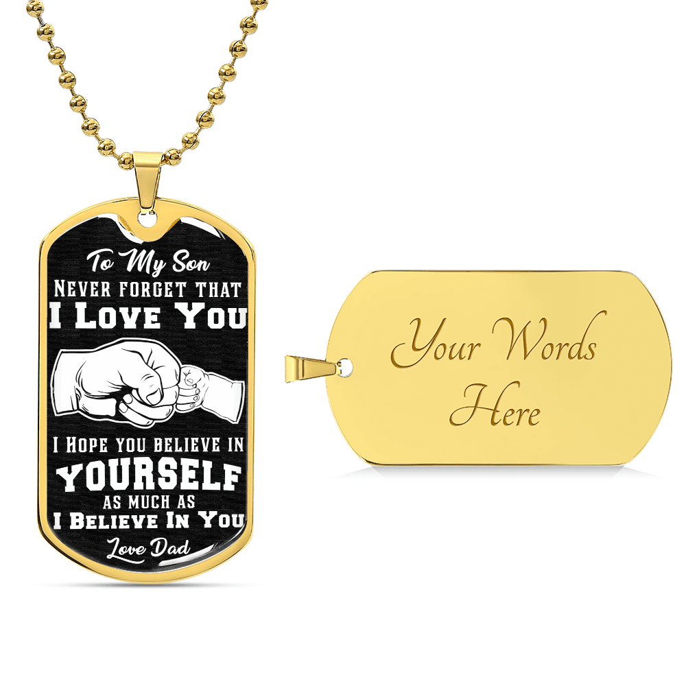 Believe In Yourself - Dog Tag Necklace - Fallon Gifts