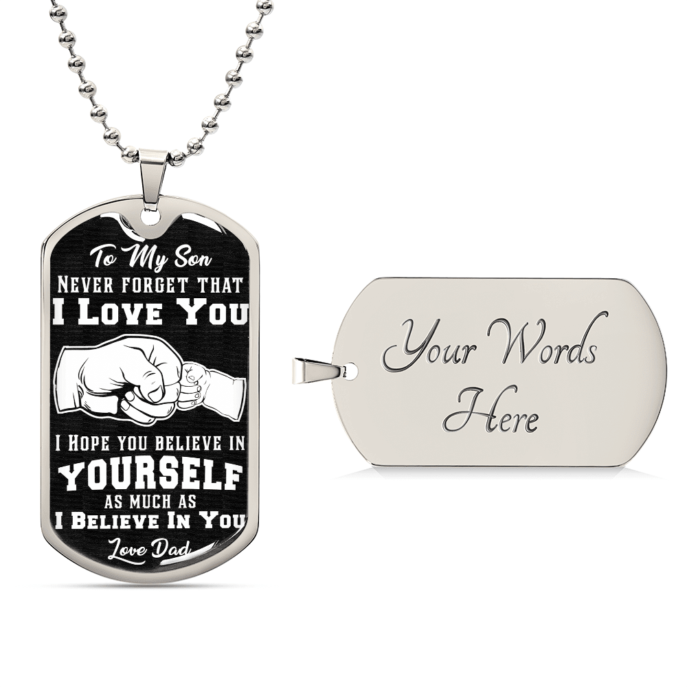 Believe In Yourself - Dog Tag Necklace - Fallon Gifts