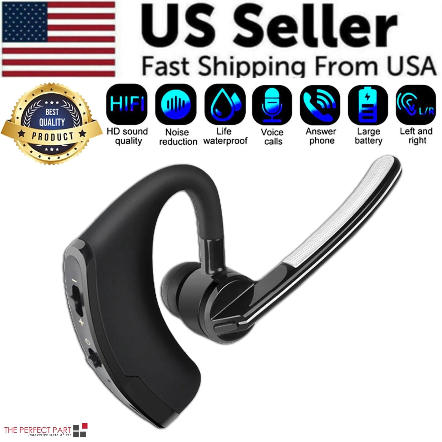Bluetooth Earpiece Wireless Headset Noise Cancelling Headphones Driver Trucker - Fallon Gifts