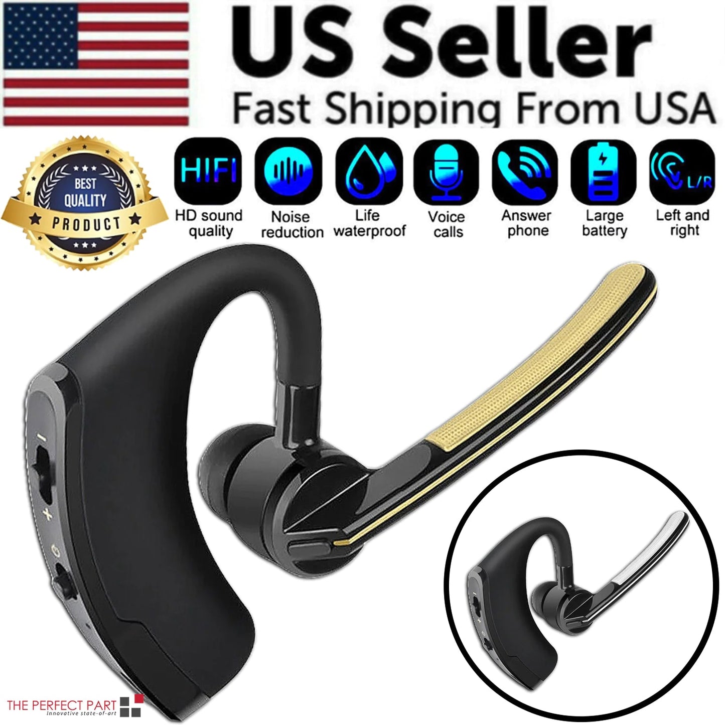 Bluetooth Earpiece Wireless Headset Noise Cancelling Headphones Driver Trucker - Fallon Gifts