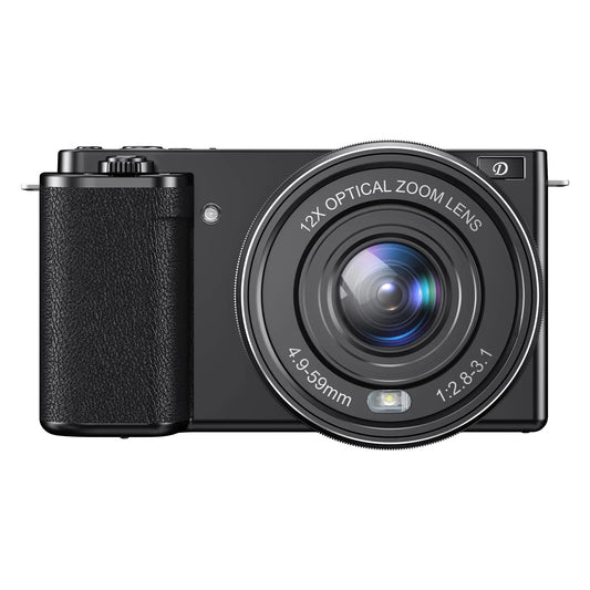 Cameras for Photography4K 64MP Digital Camera12X Optical Vlogging Camera for YouTubeOne Button Point and Shoot Digital CameraAuto - Focus Video CameraTravel Camera with 64G TF Cards for Beginners - Fallon Gifts