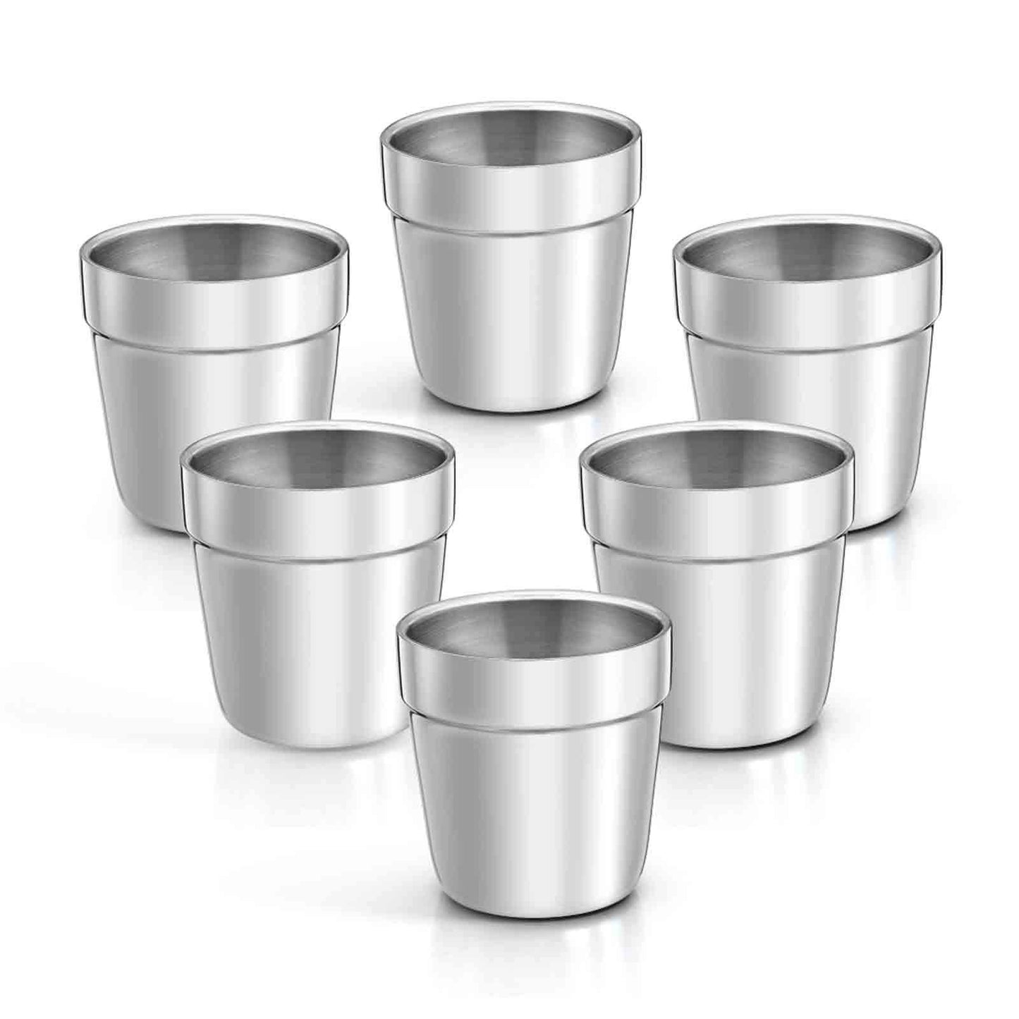 TeamFar Toddler Cups 6 oz Toddler Insulated Cups Tumbler Mug Stainless Steel for Kids Preschooler Camping Travel Safe & Healthy Double Walled & Dishwasher Safe - Set of 6