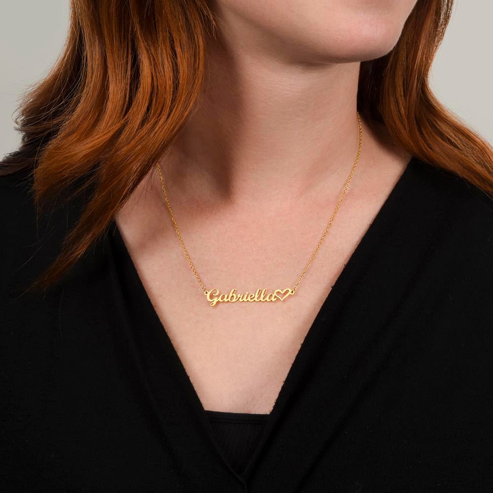 Classic Heart Style Name Necklace Jewelry - Fallon Gifts