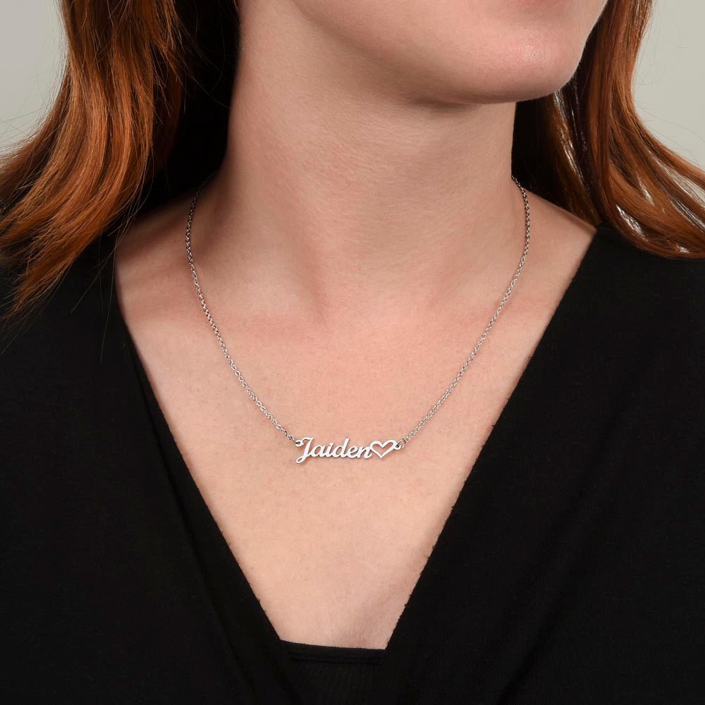 Classic Heart Style Name Necklace Jewelry - Fallon Gifts