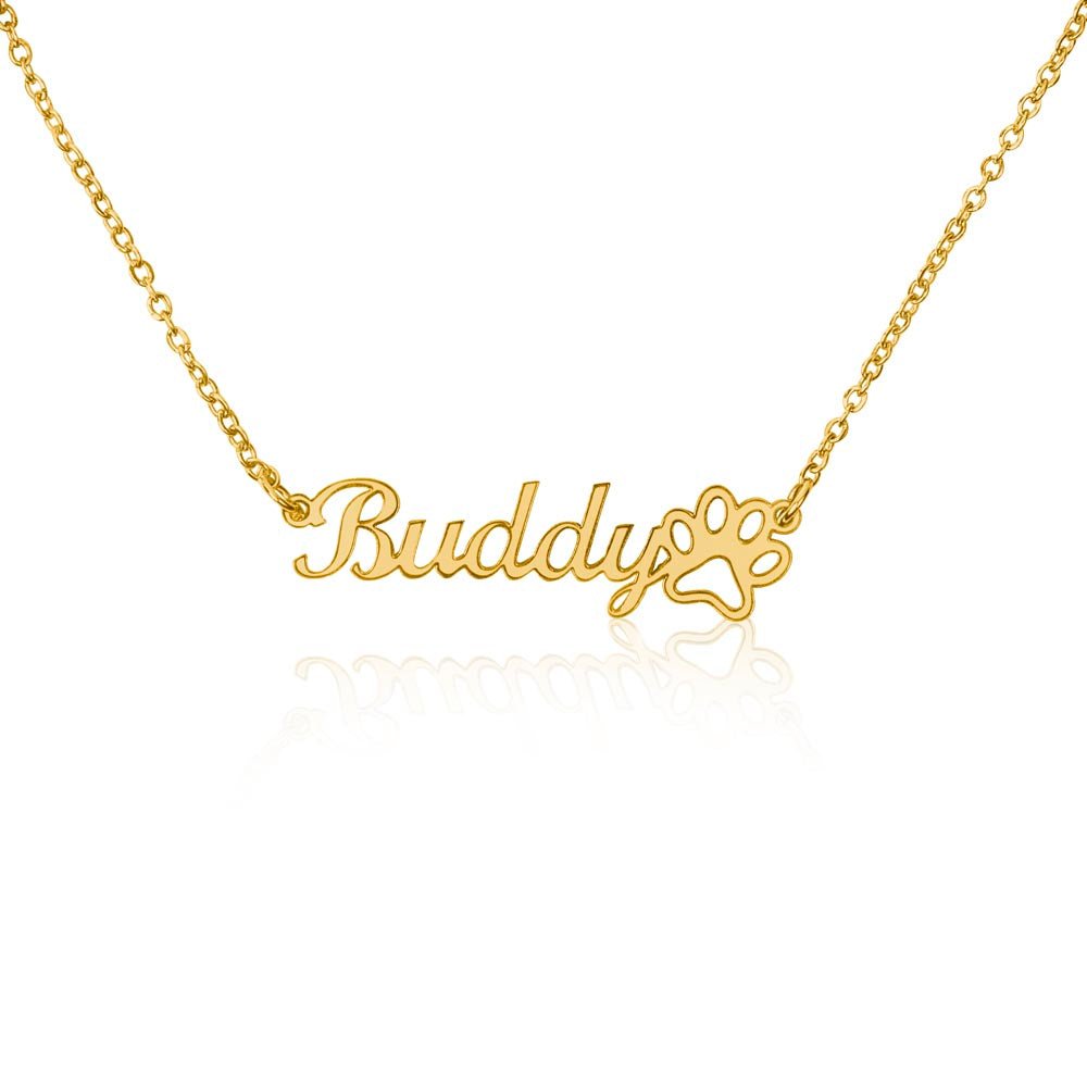 Classic Paw Print Name Necklace - Fallon Gifts