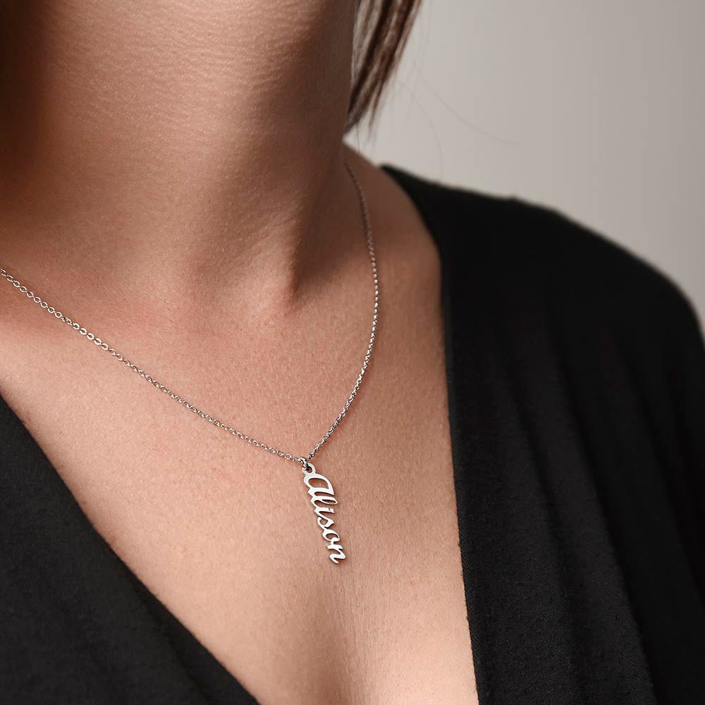 Classic Vertical Name Necklace - Fallon Gifts