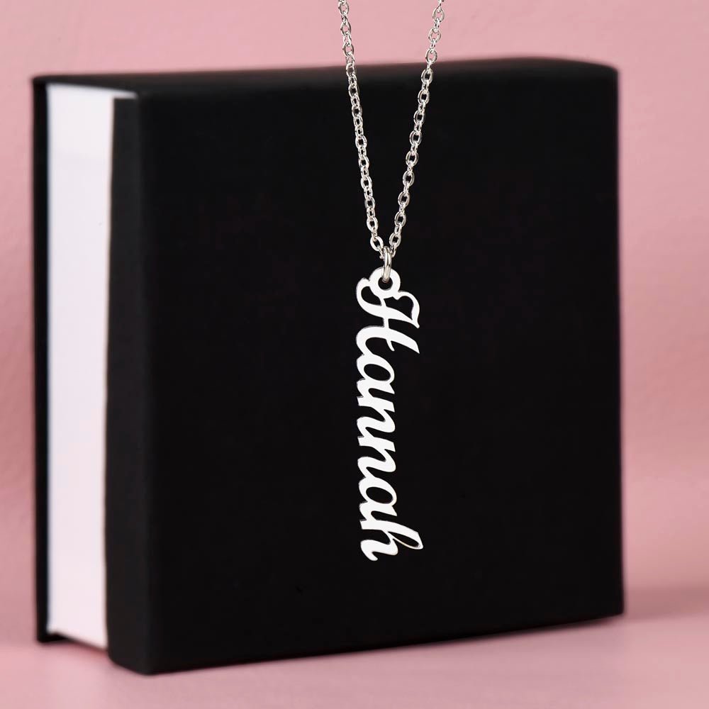 Classic Vertical Name Necklace - Fallon Gifts
