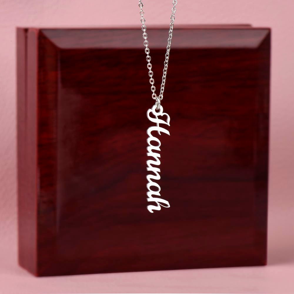 Classic Vertical Name Necklace - Fallon Gifts