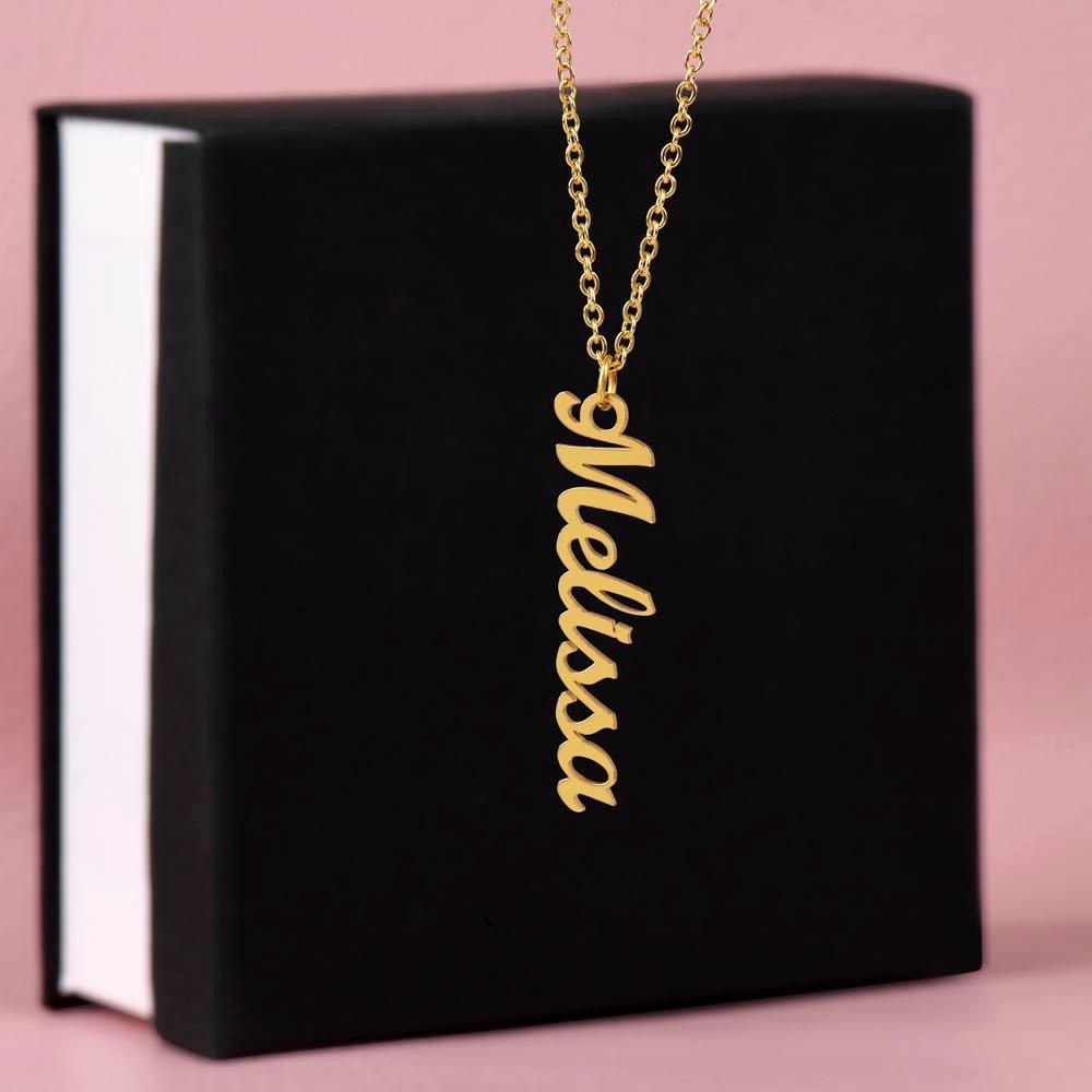 Classic Vertical Name Necklace - Fallon Gifts
