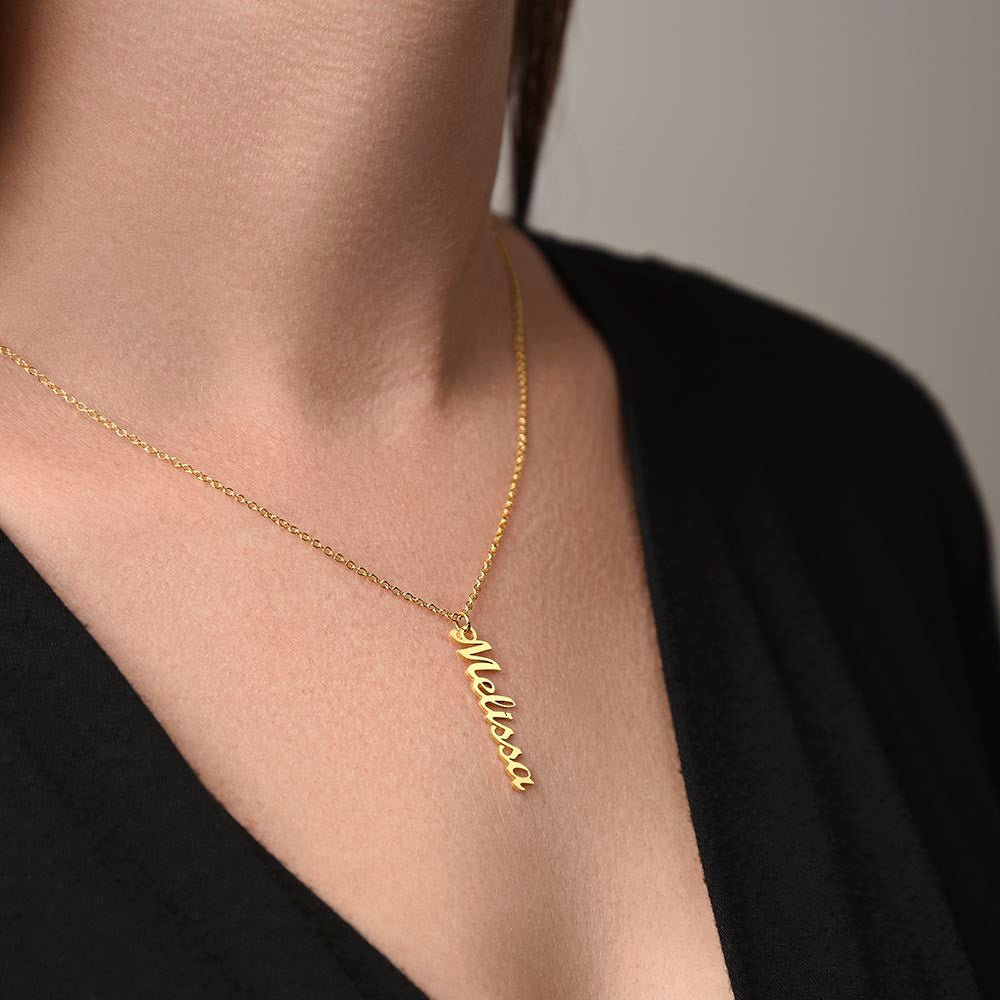 Classic Vertical Name Necklace - Fallon Gifts