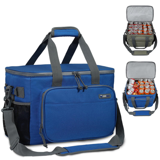 COOBUG Large Cooler Bag 40-Can Capacity - Portable Soft Cooler Bags Insulated for Travel Leakproof Collapsible Coolers for Picnic Beach Camping & Road Trips Food & Drinks Travel Cooler Bag - Blue - Fallon Gifts