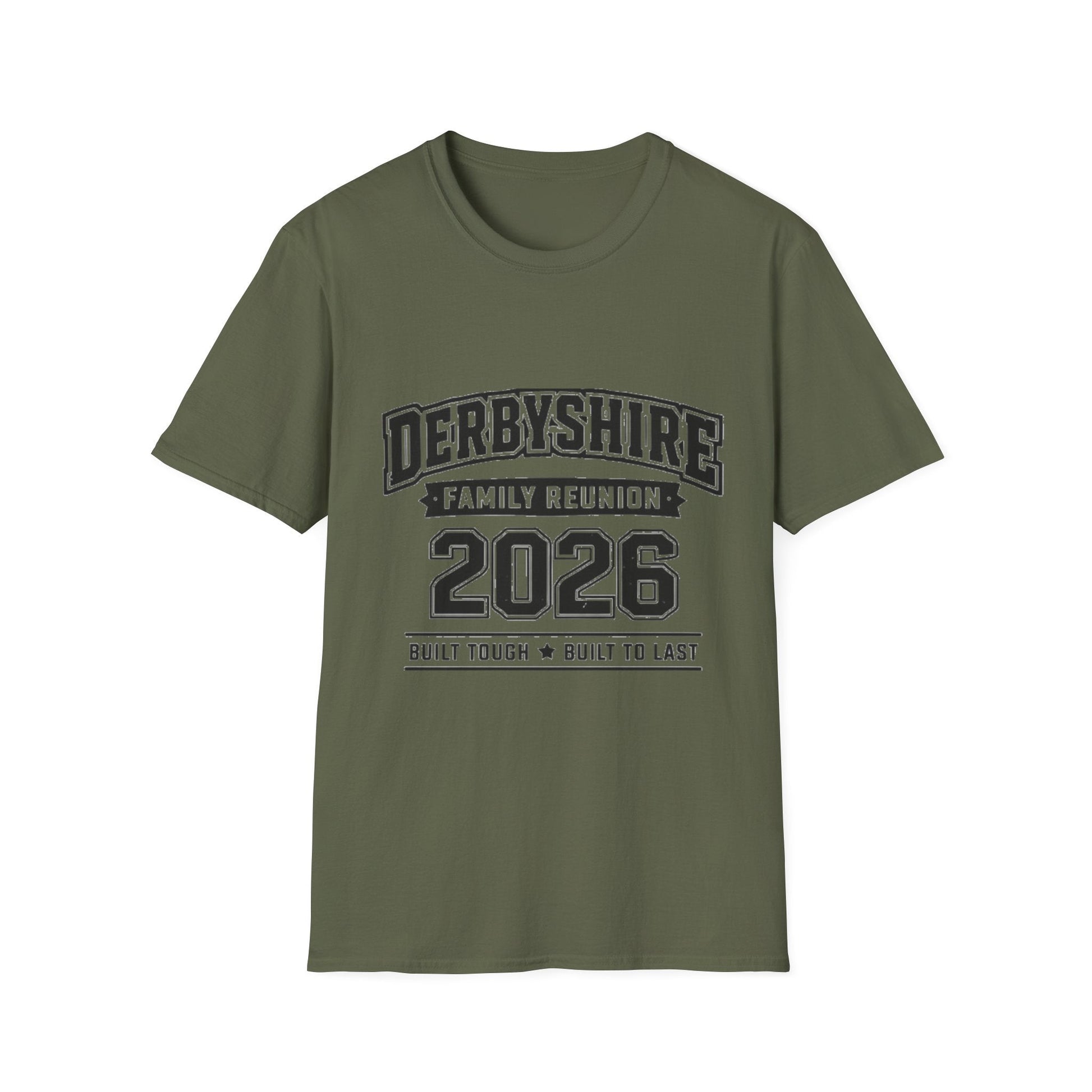 Derbyshire Family Reunion 2026 Built Tough T-Shirt - Fallon Gifts