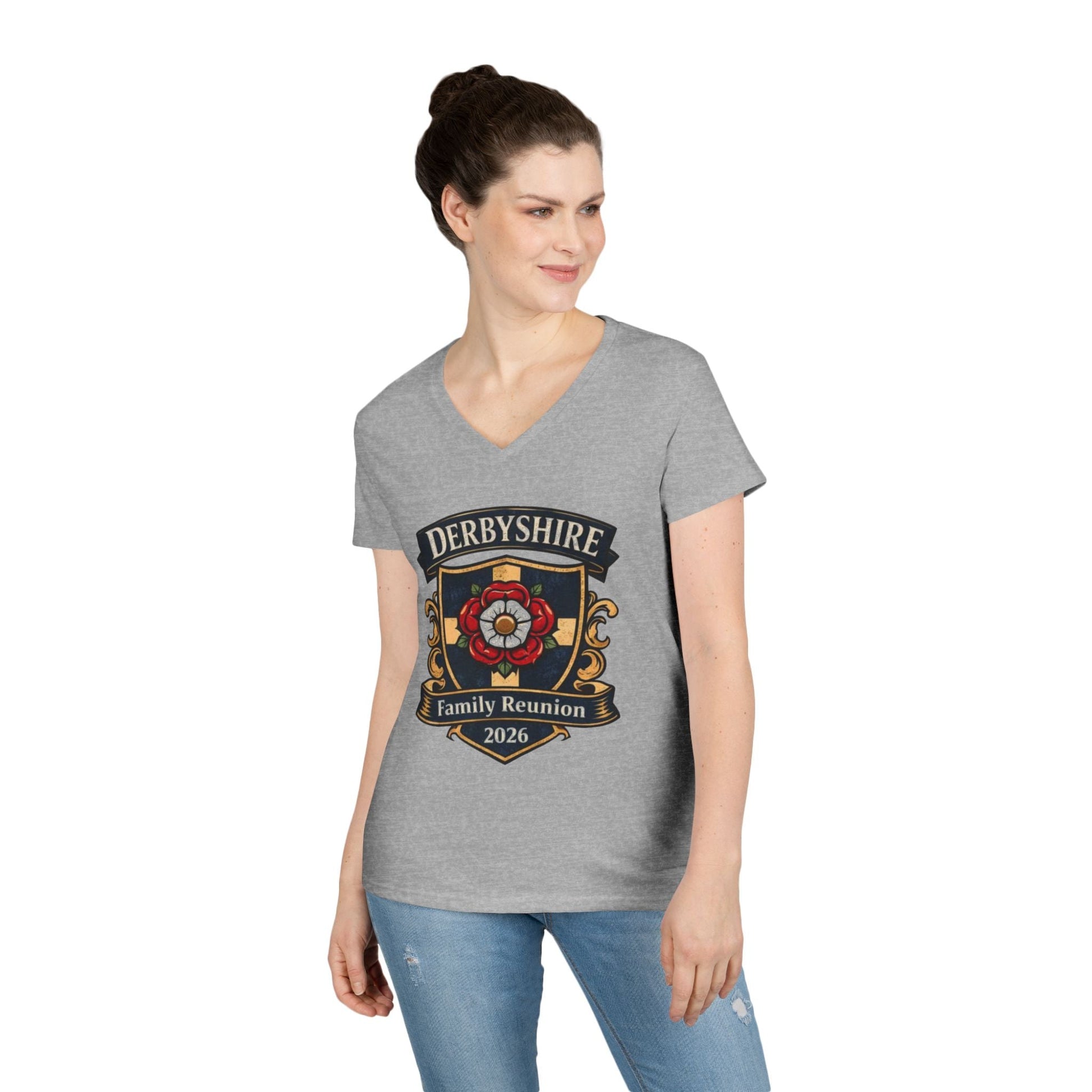 Derbyshire Family Reunion 2026 V - Neck T-Shirt - Fallon Gifts
