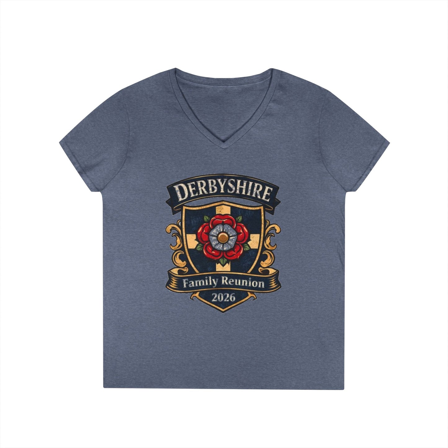 Derbyshire Family Reunion 2026 V - Neck T-Shirt - Fallon Gifts
