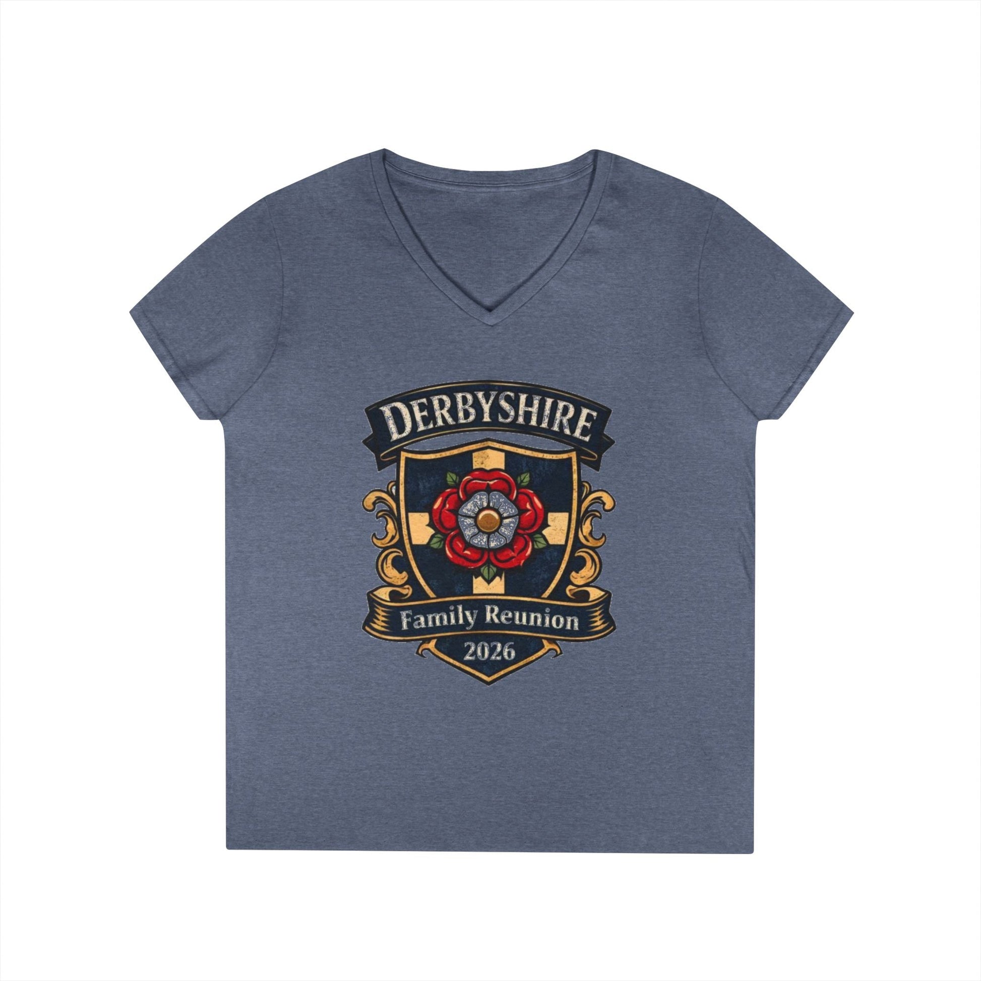Derbyshire Family Reunion 2026 V - Neck T-Shirt - Fallon Gifts