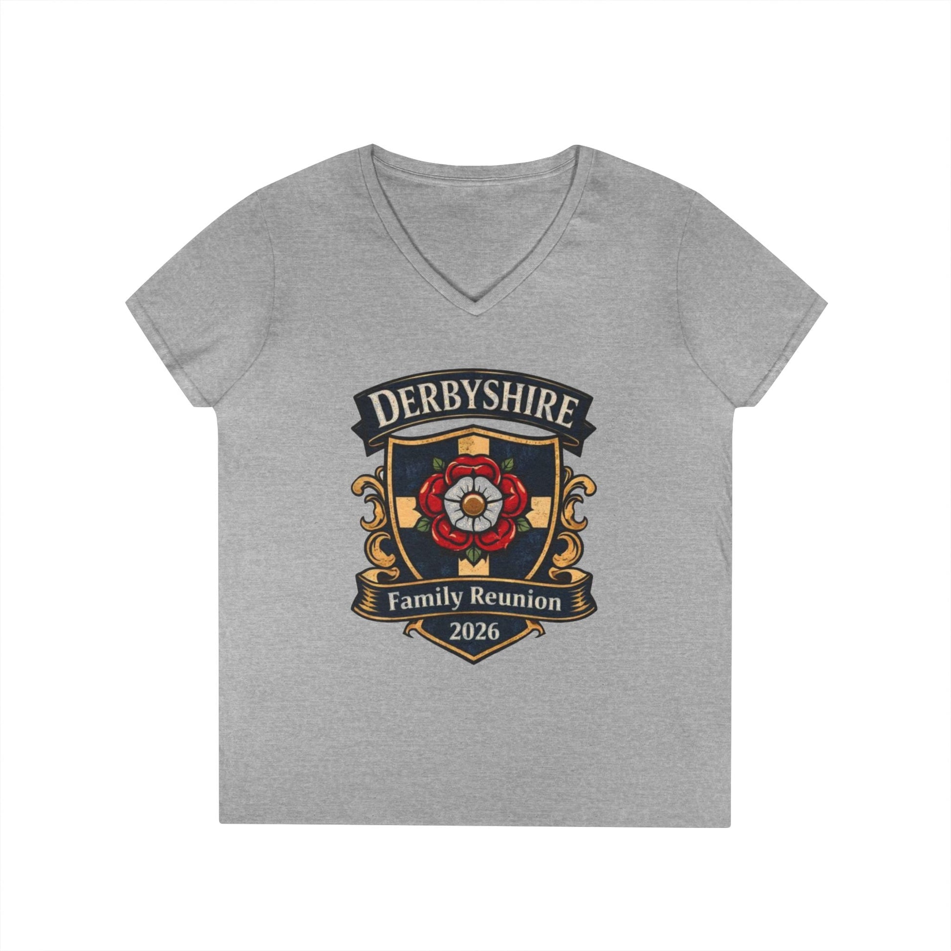 Derbyshire Family Reunion 2026 V - Neck T-Shirt - Fallon Gifts