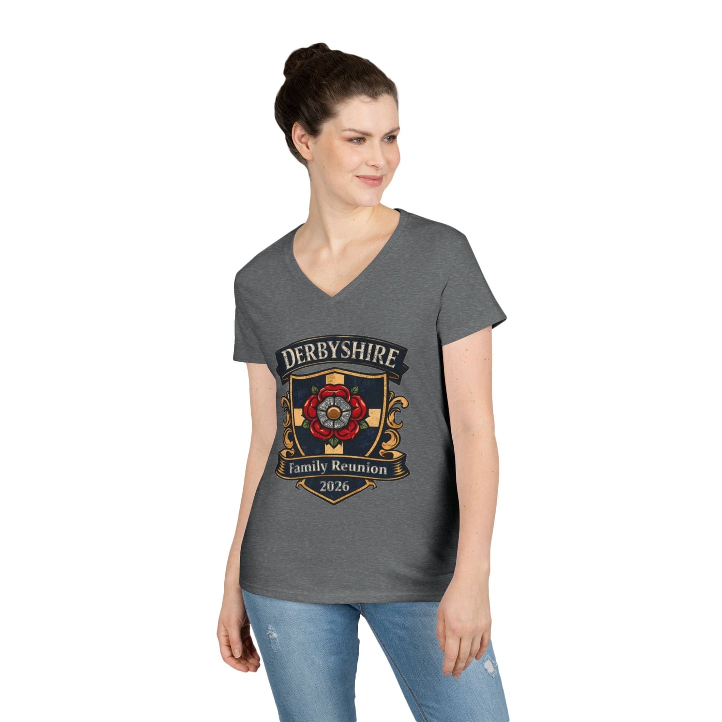 Derbyshire Family Reunion 2026 V - Neck T-Shirt - Fallon Gifts