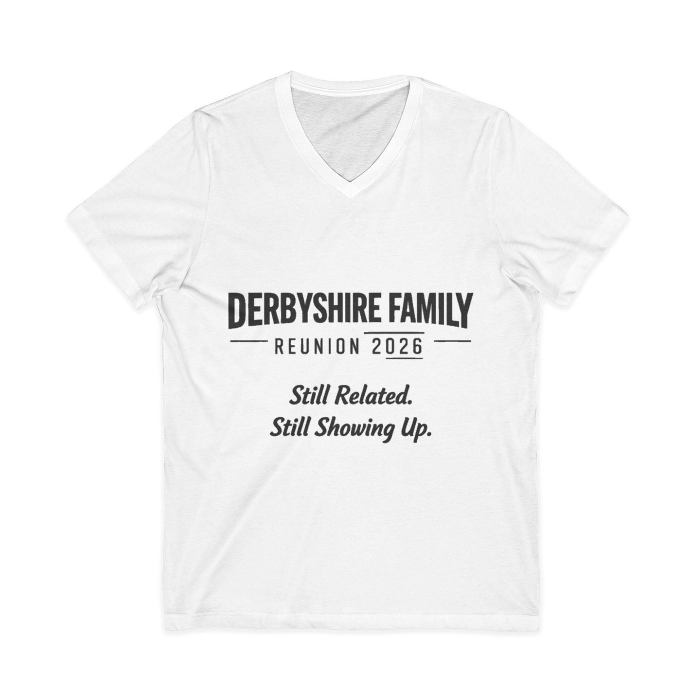 Derbyshire Family Reunion 2026 V - Neck T-Shirt - Fallon Gifts