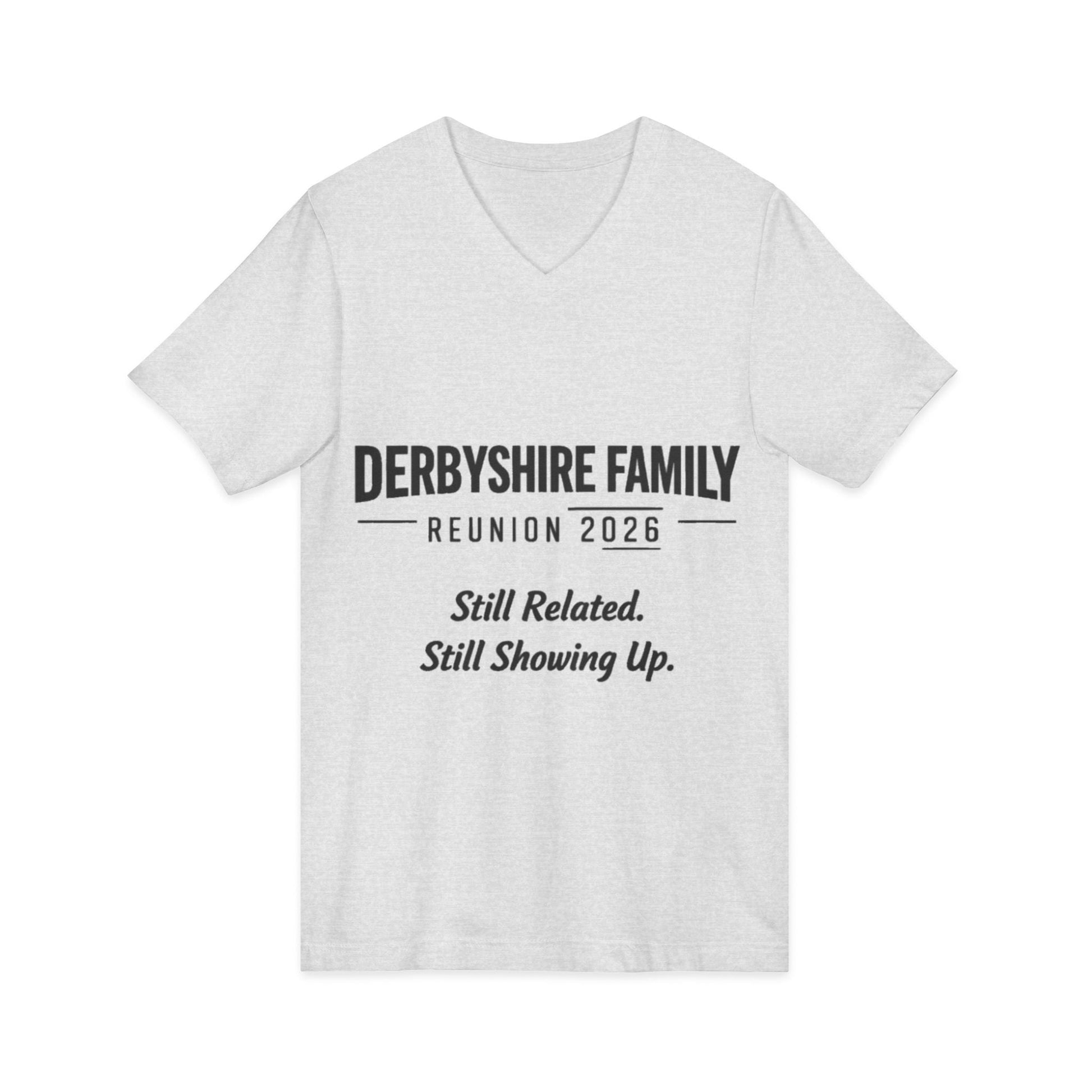 Derbyshire Family Reunion 2026 V - Neck T-Shirt - Fallon Gifts
