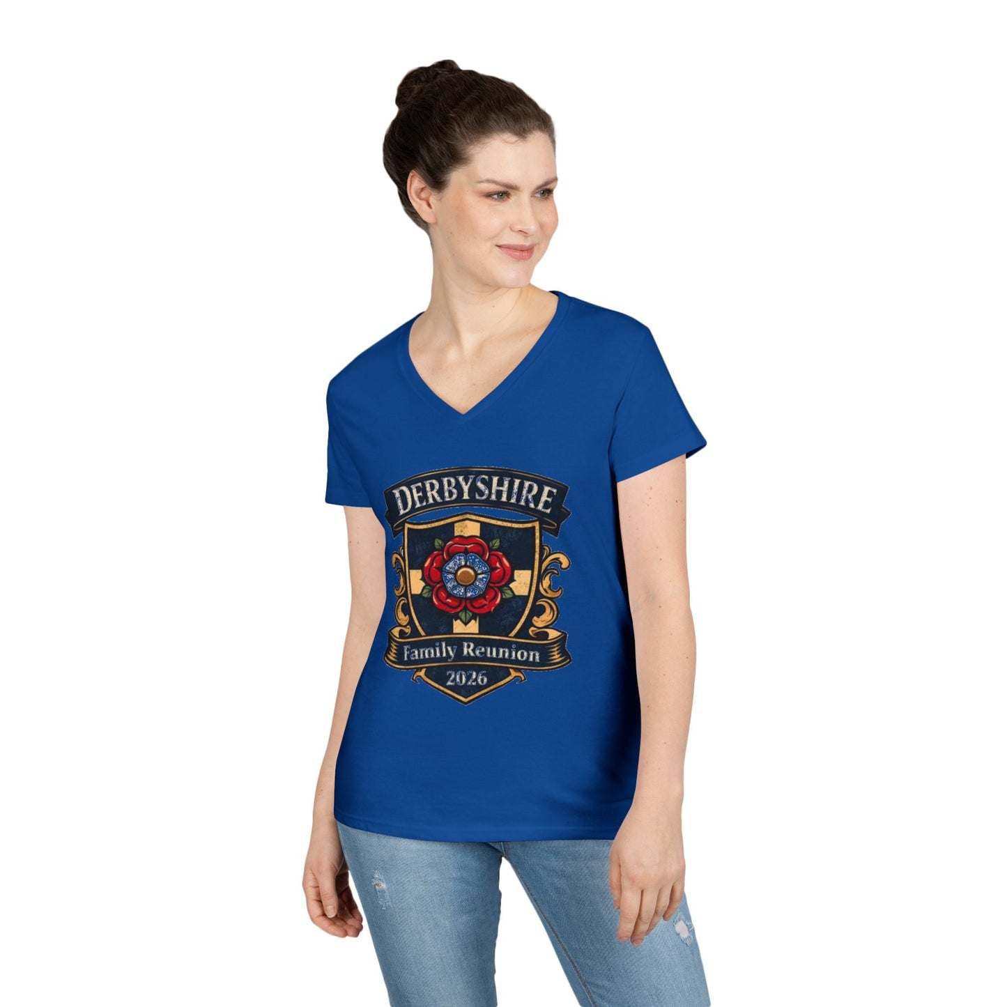 Derbyshire Family Reunion 2026 V - Neck T-Shirt - Fallon Gifts
