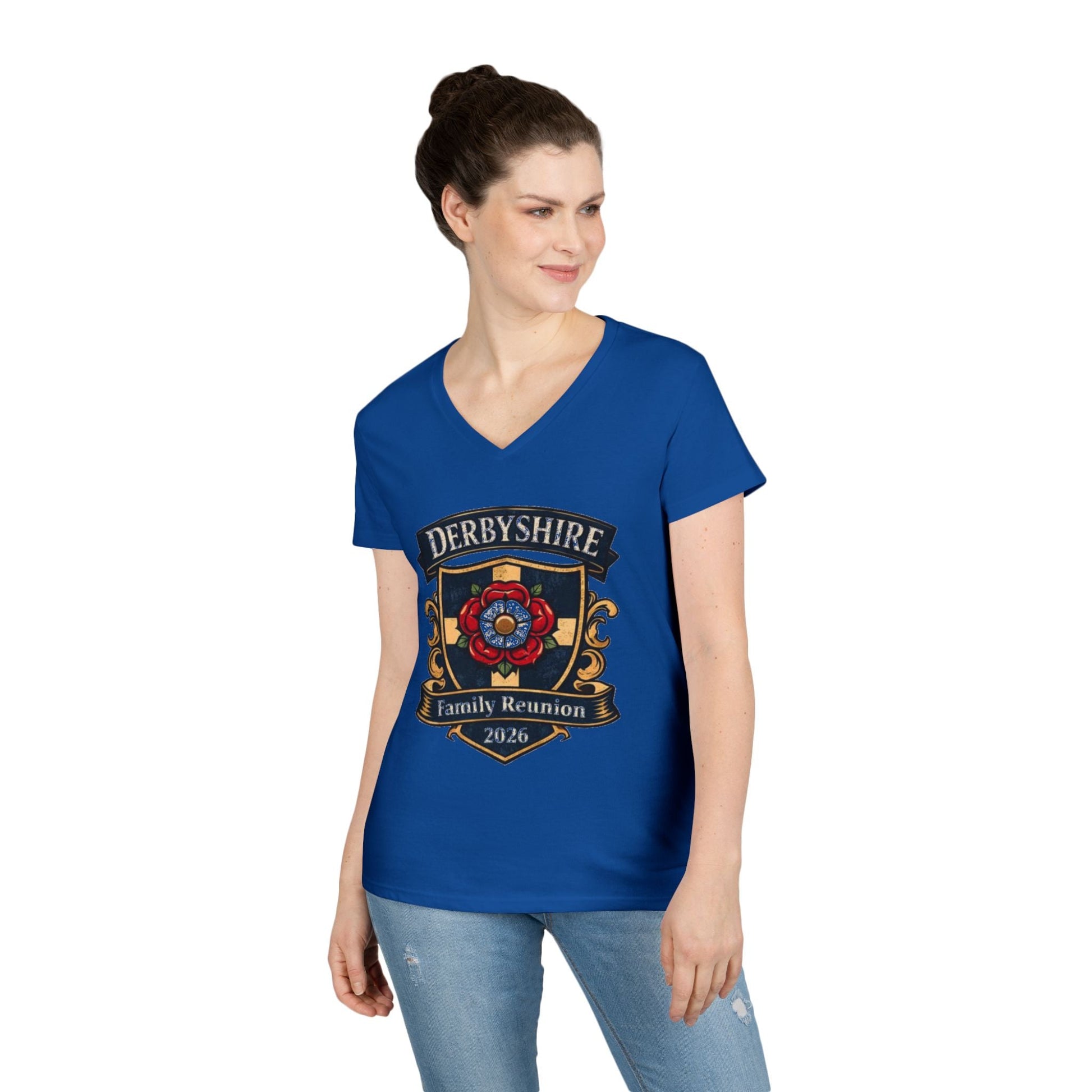 Derbyshire Family Reunion 2026 V - Neck T-Shirt - Fallon Gifts