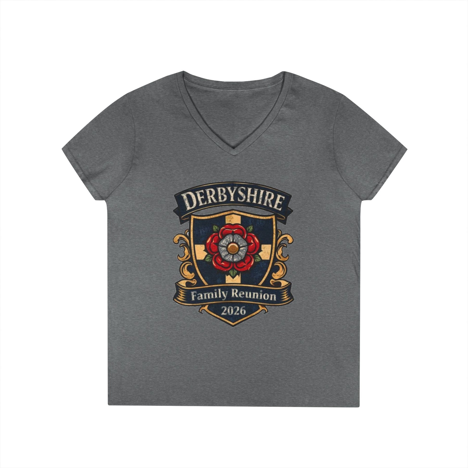 Derbyshire Family Reunion 2026 V - Neck T-Shirt - Fallon Gifts