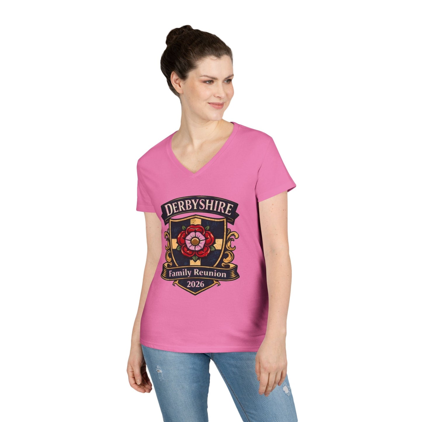 Derbyshire Family Reunion 2026 V - Neck T-Shirt - Fallon Gifts