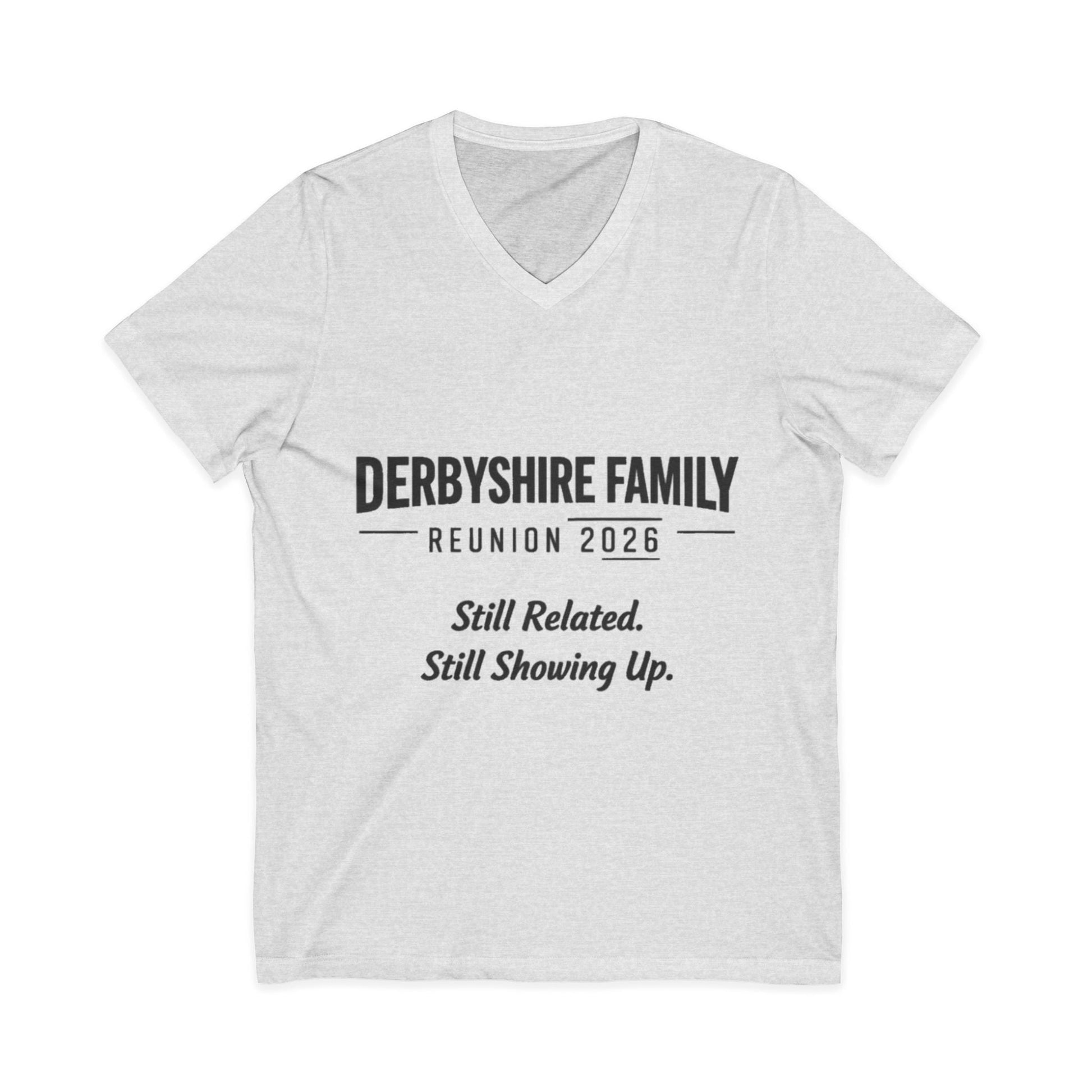 Derbyshire Family Reunion 2026 V - Neck T-Shirt - Fallon Gifts