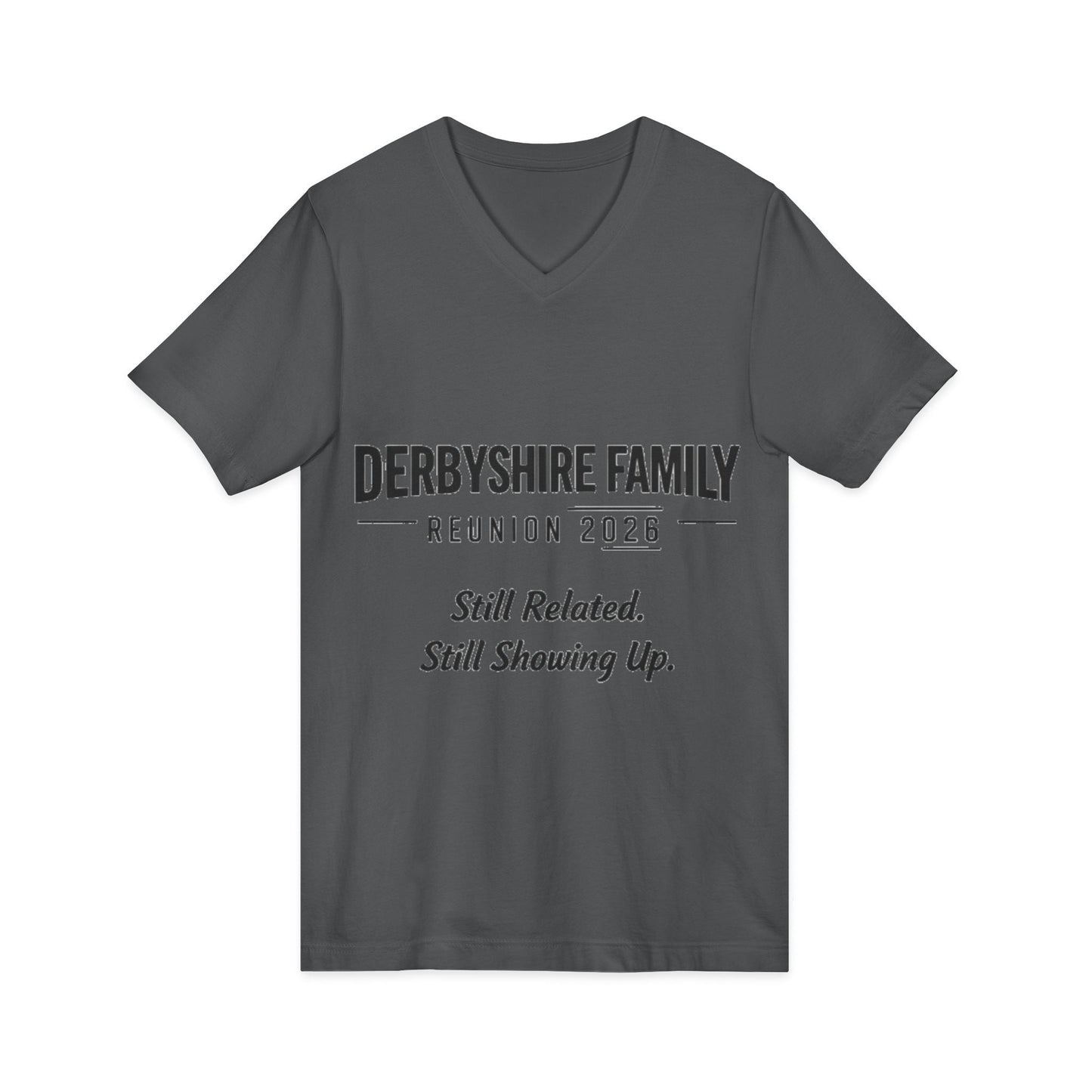 Derbyshire Family Reunion 2026 V - Neck T-Shirt - Fallon Gifts
