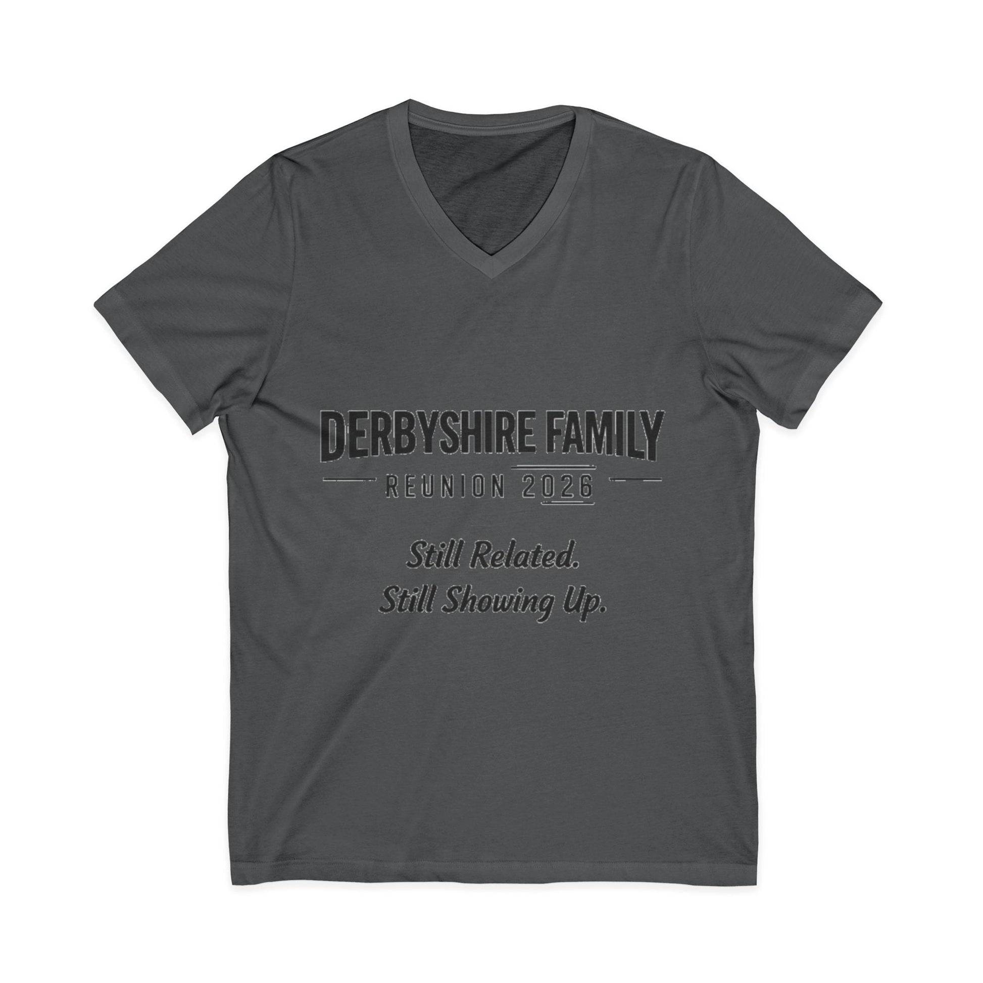 Derbyshire Family Reunion 2026 V - Neck T-Shirt - Fallon Gifts