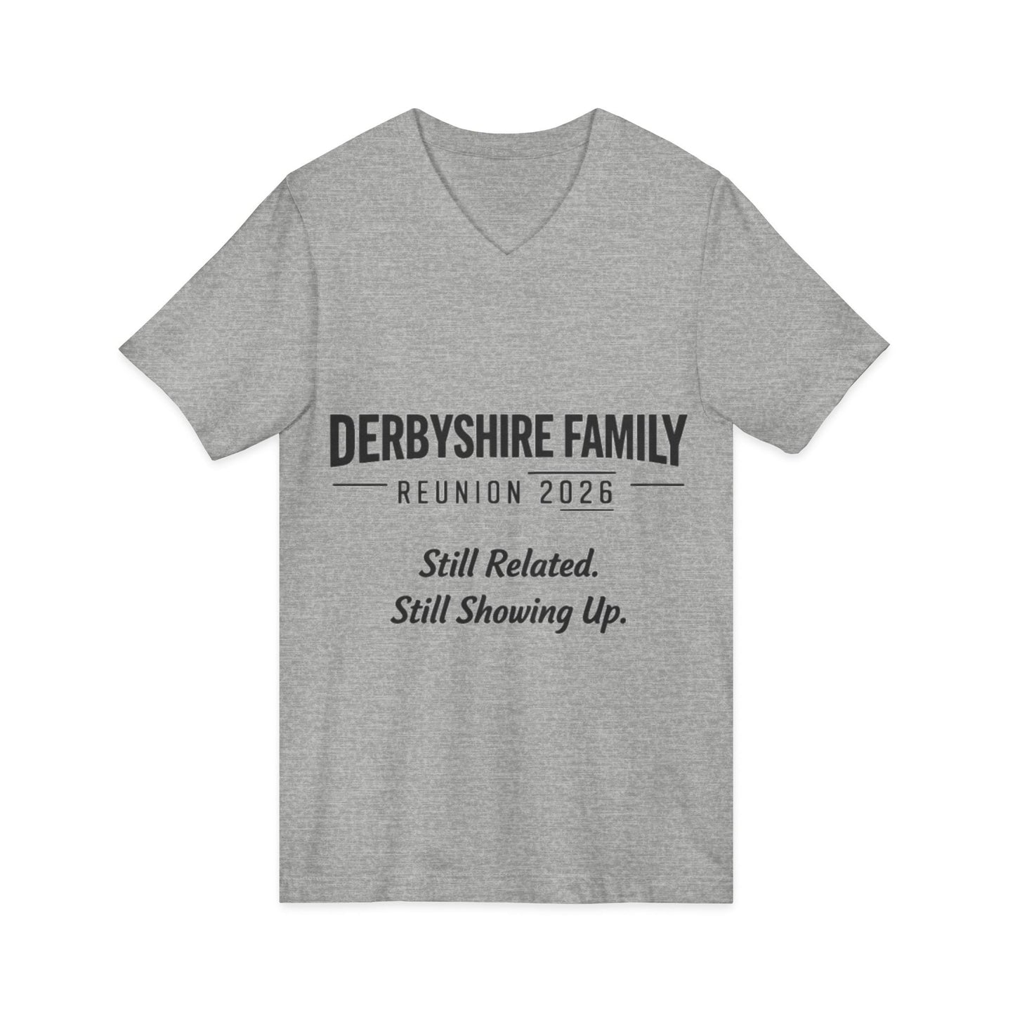 Derbyshire Family Reunion 2026 V - Neck T-Shirt - Fallon Gifts